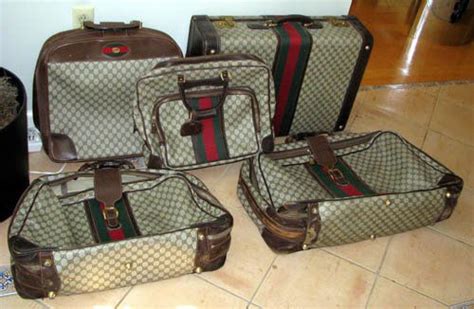 vintage gucci luggage set 5 piece|Large Set of Vintage Gucci Luggage .